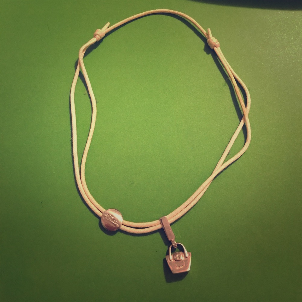 Longchamp Cream Necklace with Silver Pendant